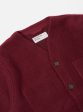 Universal Works Cardigan in Deep Red Wool Fleece Fashion