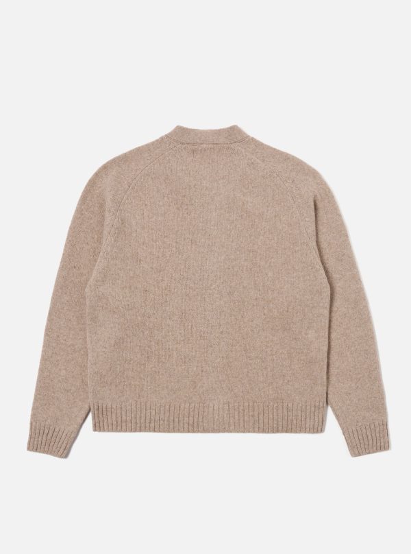 Universal Works David Cardigan in Fawn Eco Wool Sale