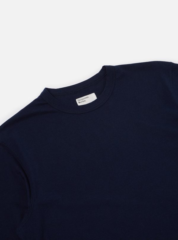 Universal Works Core Tee in Navy Single Jersey Supply