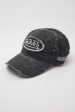 Von Dutch Washed Black Canvas Embroidery Patch Destroyed Wash Cap Black Wash Grey Embro Hot on Sale