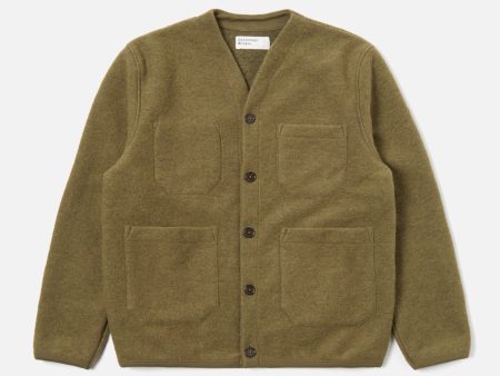 Universal Works Cardigan in Lovat Wool Fleece Discount