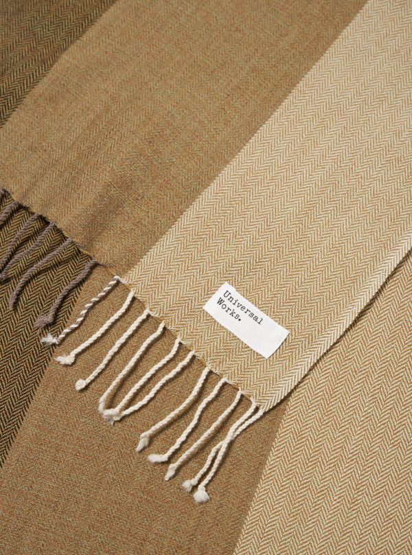 Universal Works Wool Scarf in Olive Merino Wool Online Sale