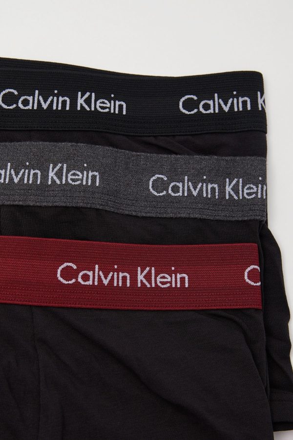 Calvin Klein Cotton Stretch Low Rise Trunk 3Pk Black Assorted Online now