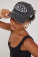 Von Dutch Washed Black Canvas Embroidery Patch Destroyed Wash Cap Black Wash Grey Embro Hot on Sale