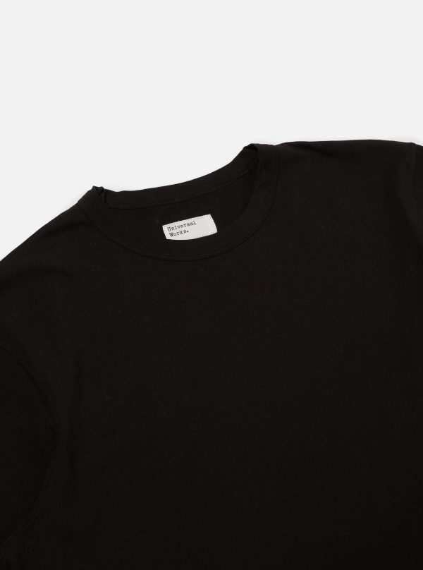 Universal Works Core Tee in Black Single Jersey For Discount