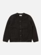 Universal Works Cardigan in Black Wool Fleece Fashion