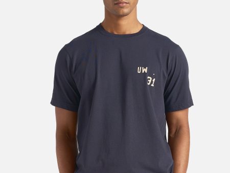 Universal Works Print Tee in Navy Single Jersey UW31 Fashion