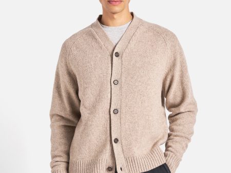 Universal Works David Cardigan in Fawn Eco Wool Sale