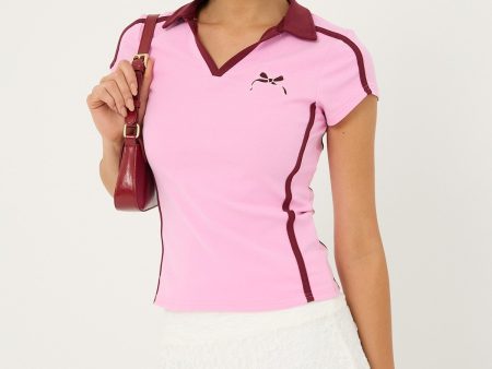 Luck & Trouble Lucky Polo Tee Pink Hot on Sale