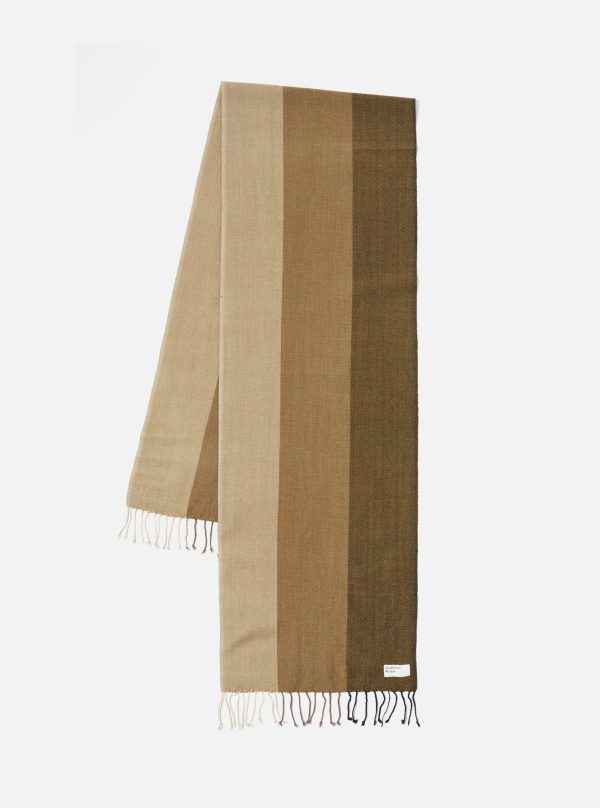 Universal Works Wool Scarf in Olive Merino Wool Online Sale