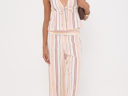 Perfect Stranger Palermo Tie Up Stripe Top Multi Stripe Discount