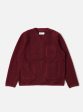 Universal Works Cardigan in Deep Red Wool Fleece Fashion