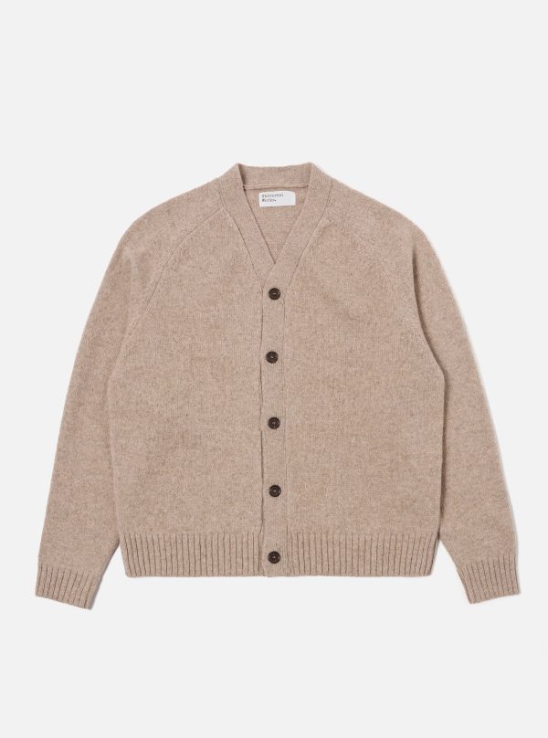 Universal Works David Cardigan in Fawn Eco Wool Sale