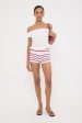 Perfect Stranger Merlo Crochet Mini Short Pink Stripe Fashion