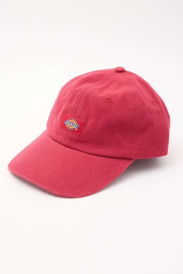 Dickies Women s Fit Classic Label Canvas Cap Washed Red Online