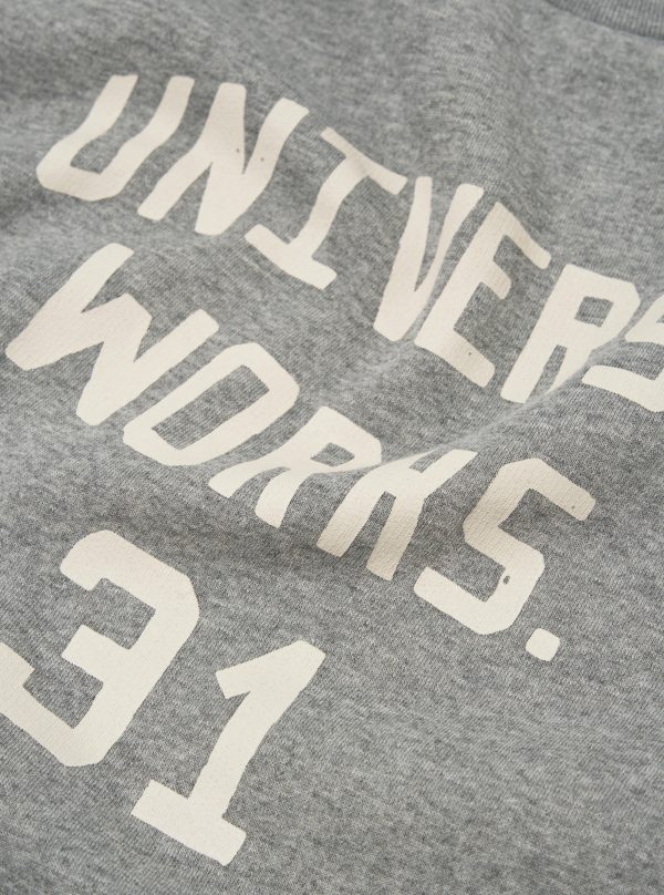 Universal Works Loose Sweatshirt in Grey Marl Recycled Cotton Blend Jersey Supply