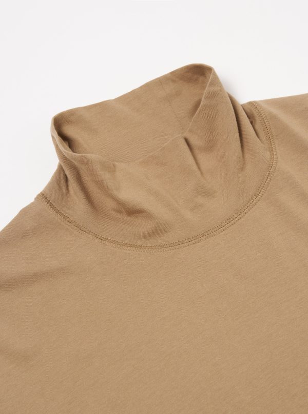 Universal Works Funnel Neck Tee in Sand Single Jersey on Sale