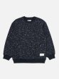 Universal Works Loose Sweatshirt in Navy Leopard Brush Back For Cheap