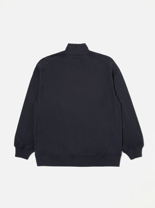 Universal Works Funnel Neck Tee in Navy Single Jersey Hot on Sale