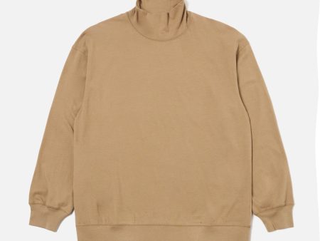 Universal Works Funnel Neck Tee in Sand Single Jersey on Sale