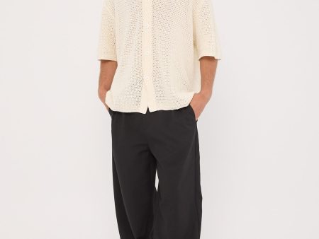 Common Need Crochet Boxy Resort Shirt Ecru Discount