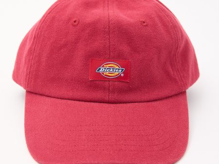 Dickies Women s Fit Classic Label Canvas Cap Washed Red Online