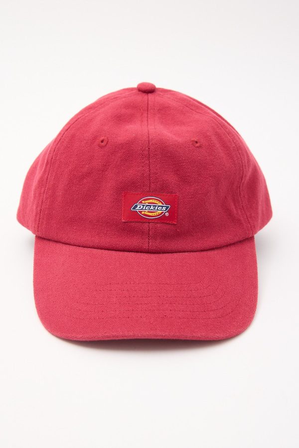 Dickies Women s Fit Classic Label Canvas Cap Washed Red Online