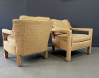 Pair of Drexel Parsons Style Chairs with Curvaceous Backs Mid Century Discount