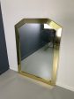 Mid-century Ello 1980s Glam Brass Framed Angular Mirror on Sale