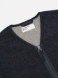 Universal Works Zip Liner Jacket in Navy Soft Wool Cotton Knit Sale