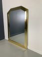 Mid-century Ello 1980s Glam Brass Framed Angular Mirror on Sale