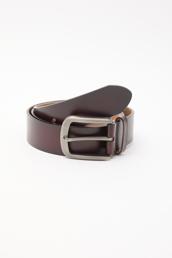 Common Need Classic Leather Belt Brown Discount