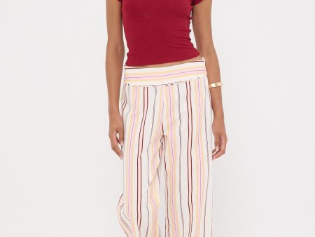 Perfect Stranger Palermo Mid Rise Stripe Pant Multi Stripe For Discount