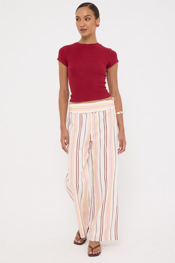 Perfect Stranger Palermo Mid Rise Stripe Pant Multi Stripe For Discount