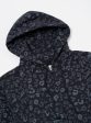 Universal Works New York Hoody in Navy Leopard Brush Back Supply