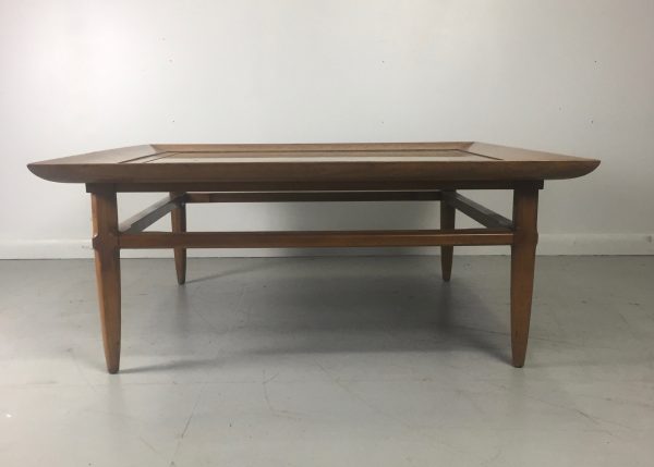 Tomlinson Marble and Pecan Mid Century Coffee Table Hot on Sale