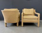 Pair of Drexel Parsons Style Chairs with Curvaceous Backs Mid Century Discount