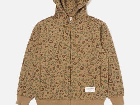 Universal Works New York Hoody in Sand Leopard Brush Back Online Sale