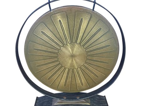 Brutalist Brass Gong in the Mid Century Style Online