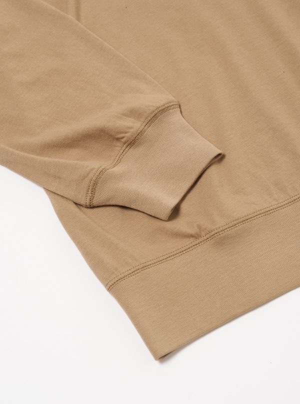 Universal Works Funnel Neck Tee in Sand Single Jersey on Sale