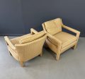 Pair of Drexel Parsons Style Chairs with Curvaceous Backs Mid Century Discount