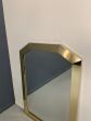 Mid-century Ello 1980s Glam Brass Framed Angular Mirror on Sale