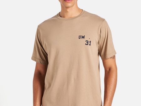 Universal Works Print Tee in Sand Single Jersey UW31 Online