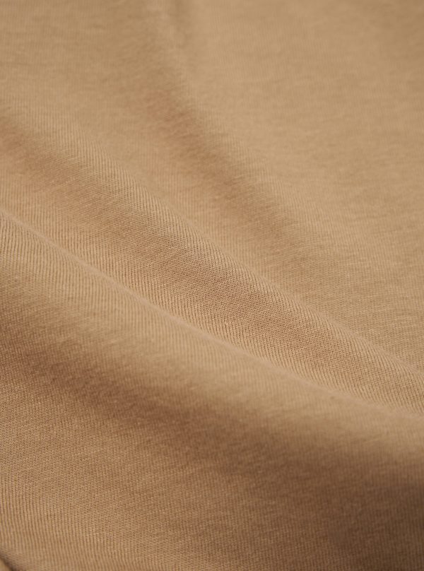 Universal Works Funnel Neck Tee in Sand Single Jersey on Sale