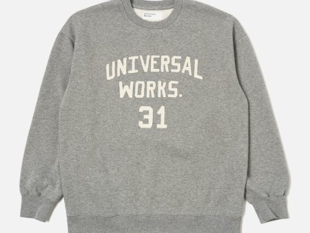 Universal Works Loose Sweatshirt in Grey Marl Recycled Cotton Blend Jersey Supply