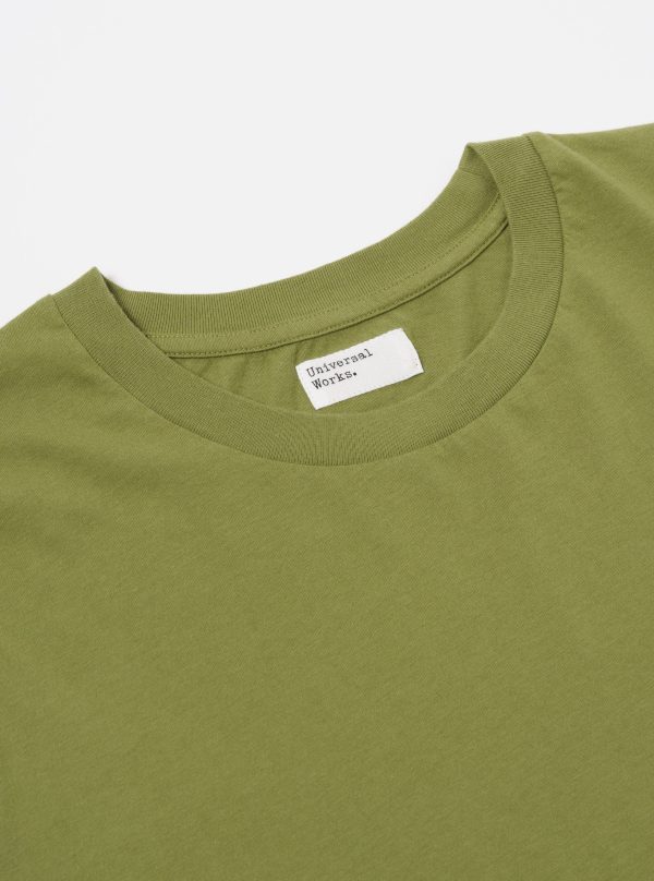 Universal Works L S Tee in Olive Organic Jersey Online now