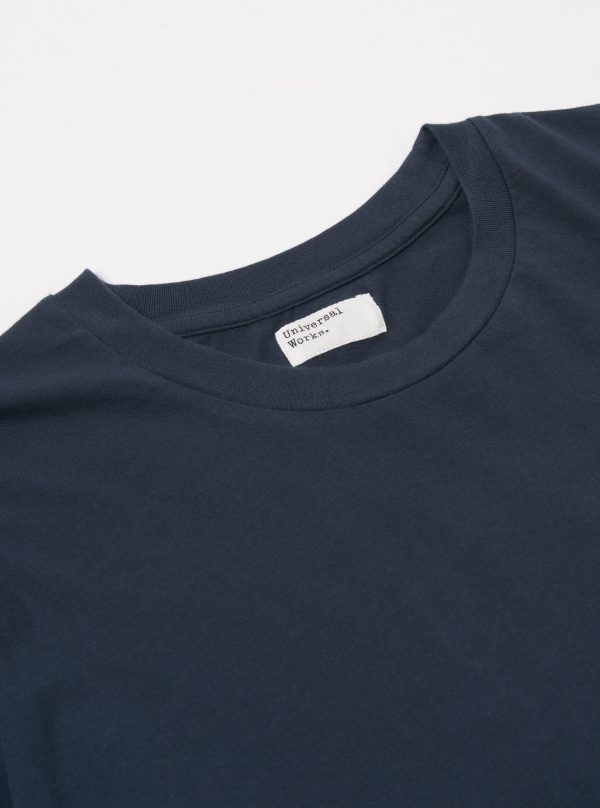 Universal Works L S Tee in Navy Organic Jersey For Discount