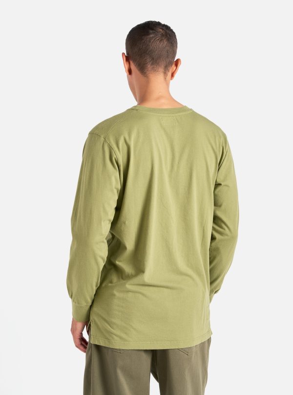 Universal Works L S Tee in Olive Organic Jersey Online now