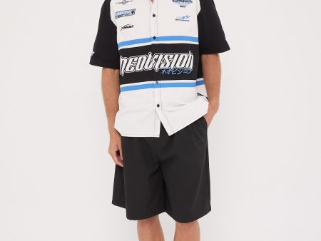 Neovision Pitstop Oversize Short Sleeve Shirt White Black Blue on Sale