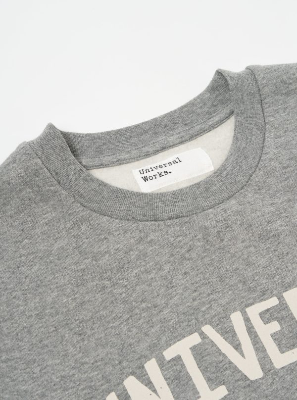 Universal Works Loose Sweatshirt in Grey Marl Recycled Cotton Blend Jersey Supply